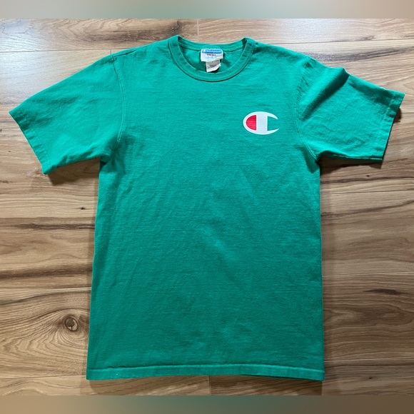 VTG CHAMPION Men’s Small Crewneck Logo Green T-Shirt Excellent Condition 80s VTG - Picture 2 of 9
